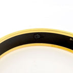 Hermes Enamel PM Cloisonne Bangle Gold Plated Yellow Bracelet — view 4