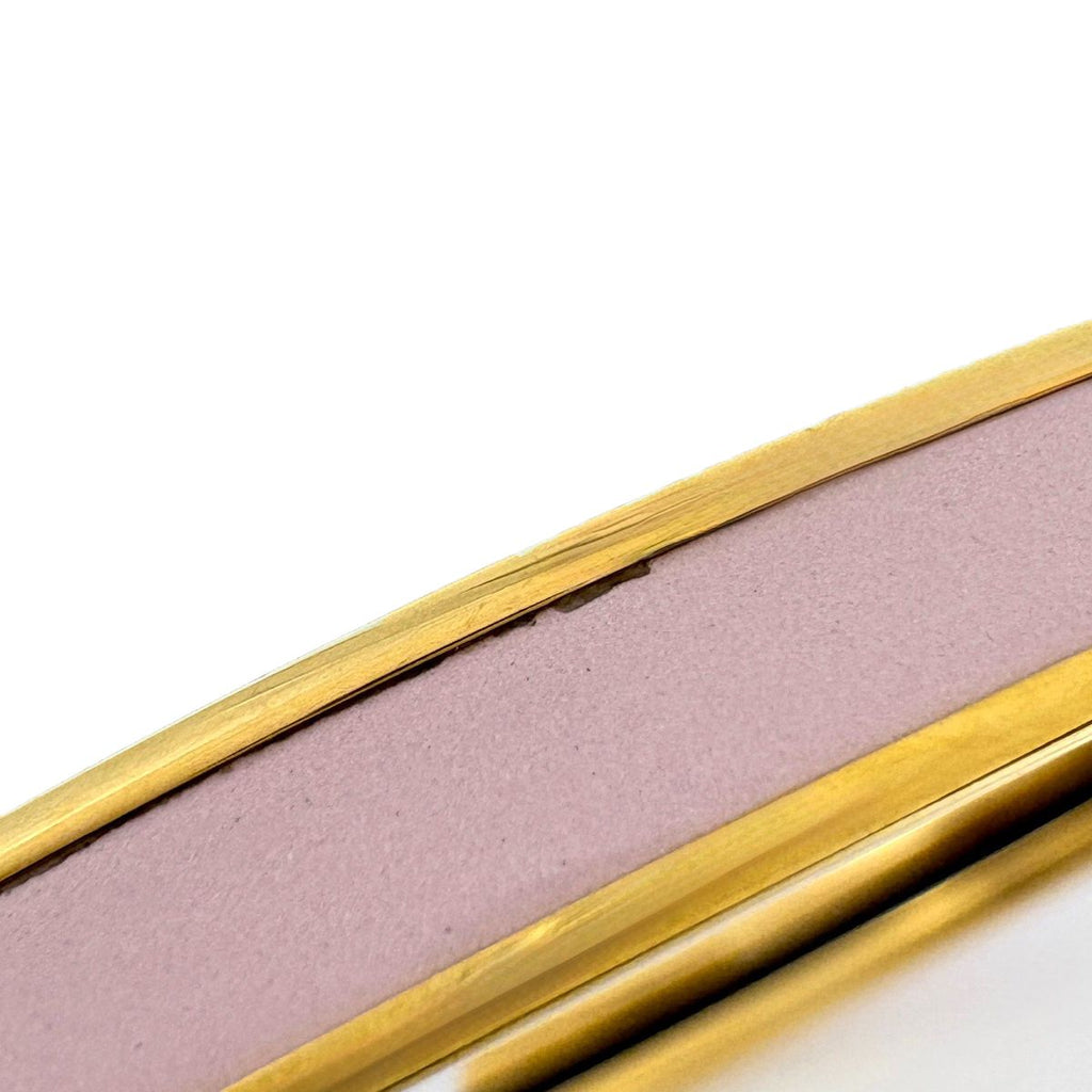 Hermes Uni Enamel Bracelet Extra Fan Bangle Gold Plated Pink — view 4