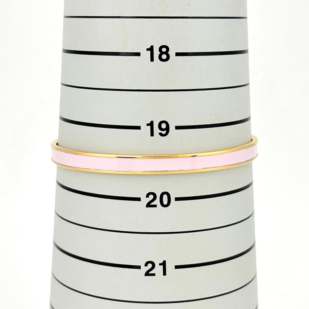 Hermes Uni Enamel Bracelet Extra Fan Bangle Gold Plated Pink — view 5