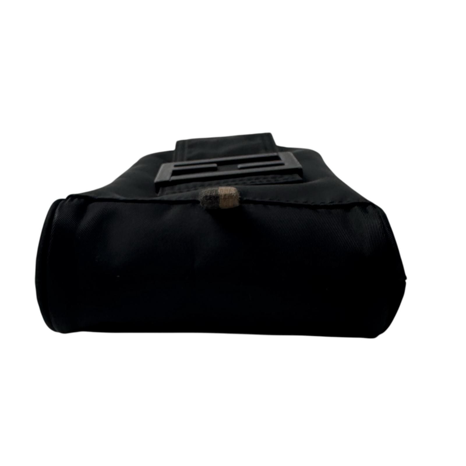 Fendi Baguette Phone Pouch Nylon Shoulder Bag Black — view 6