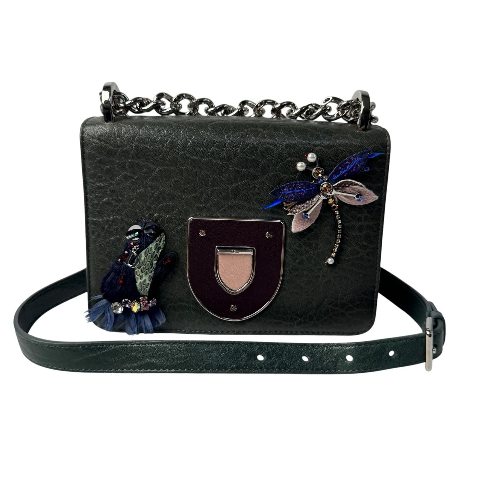 Dior Diorama Club Emblem Chain Shoulder Bag Dragonfly