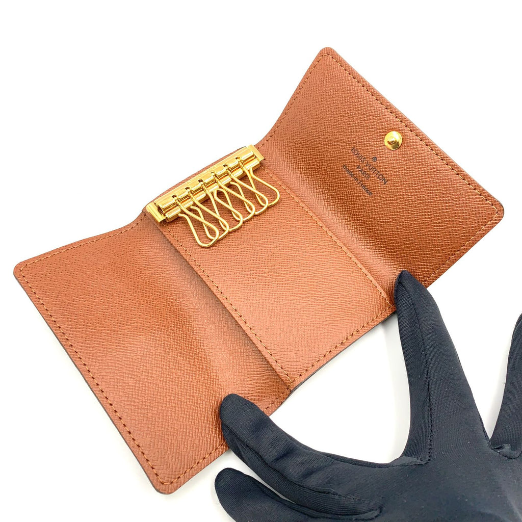 Louis Vuitton Multicles 6 Monogram Leather Brown Key Case Gold Key Holder — view 3