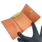 Louis Vuitton Multicles 6 Monogram Leather Brown Key Case Gold Key Holder — view 3