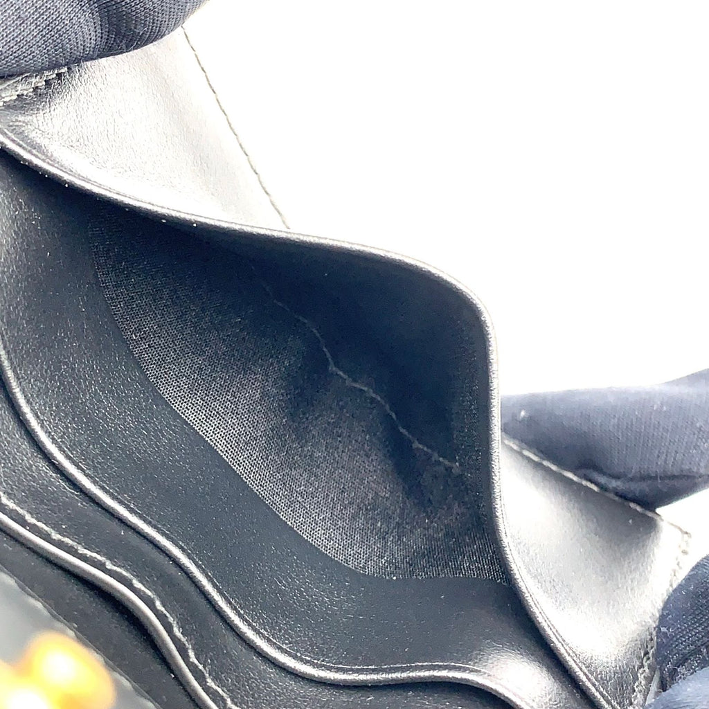 Celine Triomphe Metal Leather Black Card Case Gold — view 6