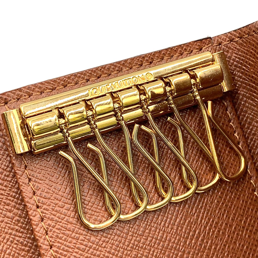 Louis Vuitton Multicles 6 Monogram Leather Brown Key Case Gold Key Holder — view 7
