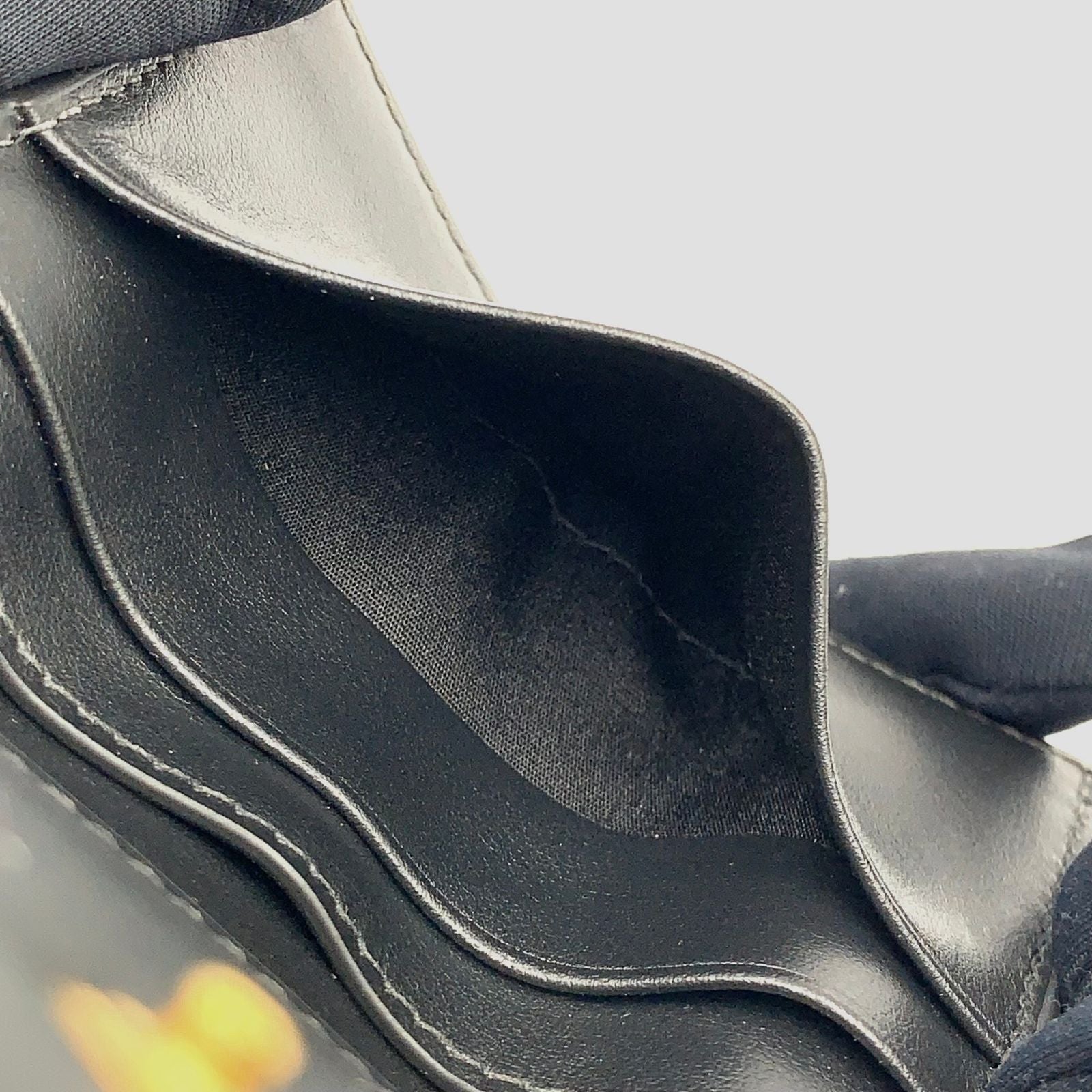 Celine Triomphe Metal Leather Black Card Case Gold — view 5
