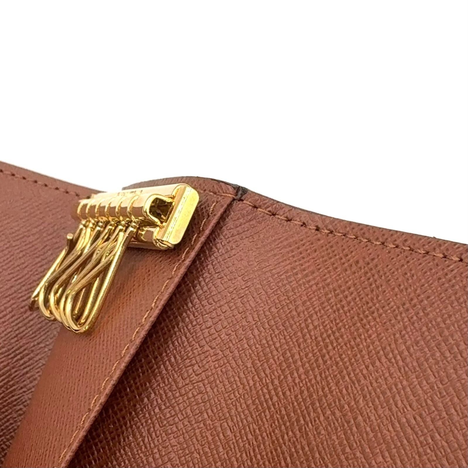 Louis Vuitton Multicles 6 Monogram Leather Brown Key Case Gold Key Holder — view 6