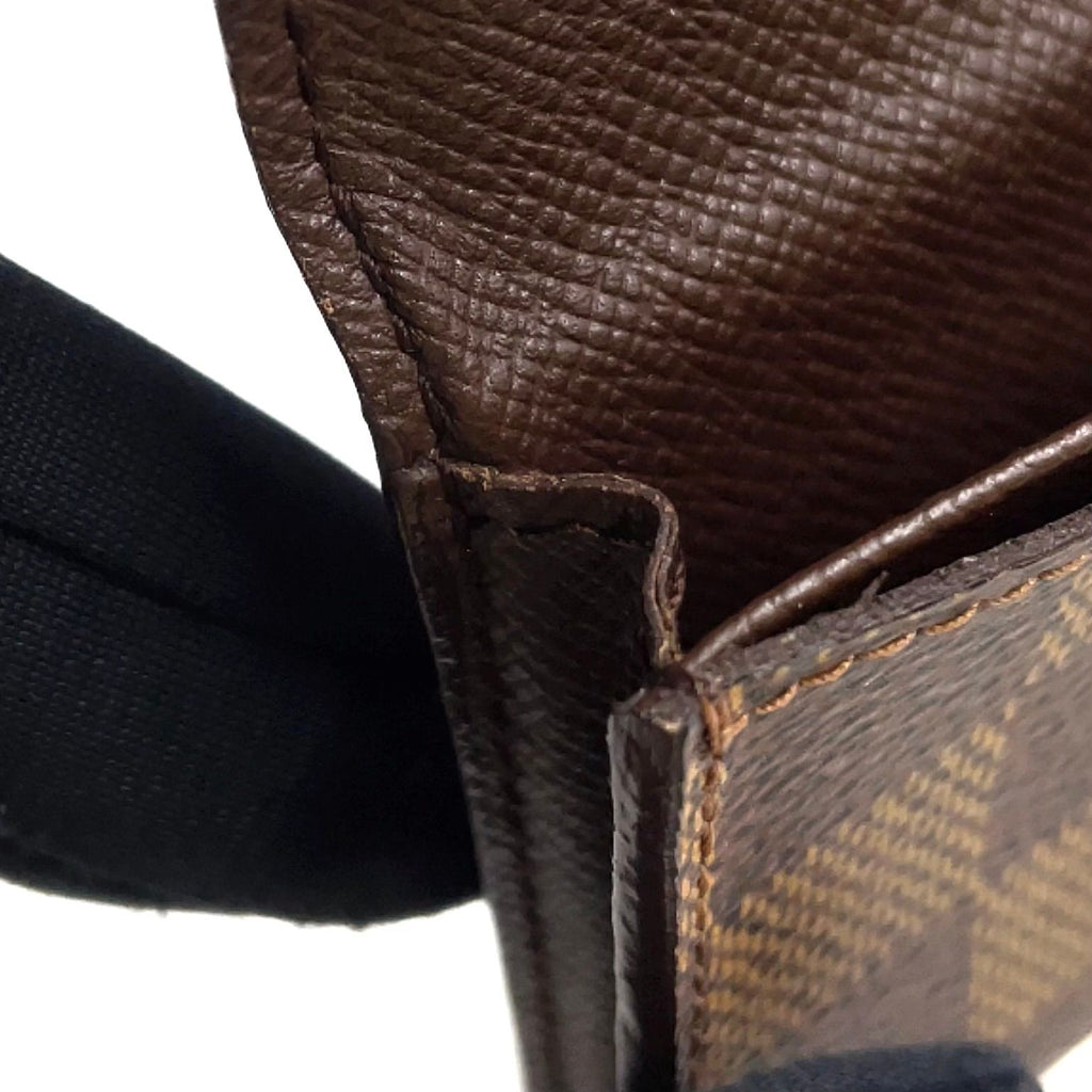 Louis Vuitton Business Card Holder Damier Ebene Leather Brown Case — view 6