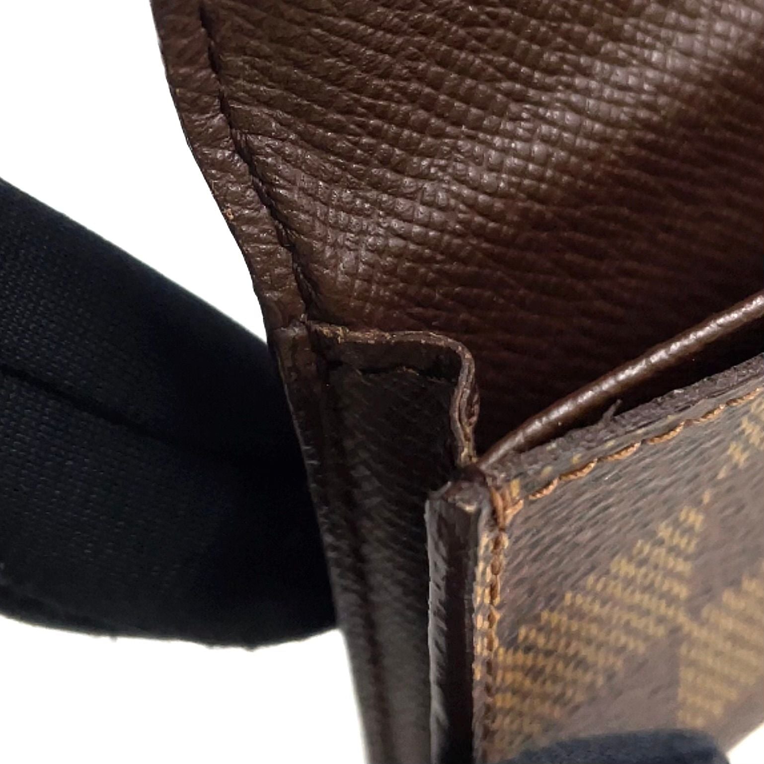 Louis Vuitton Business Card Holder Damier Ebene Leather Brown Case — view 6