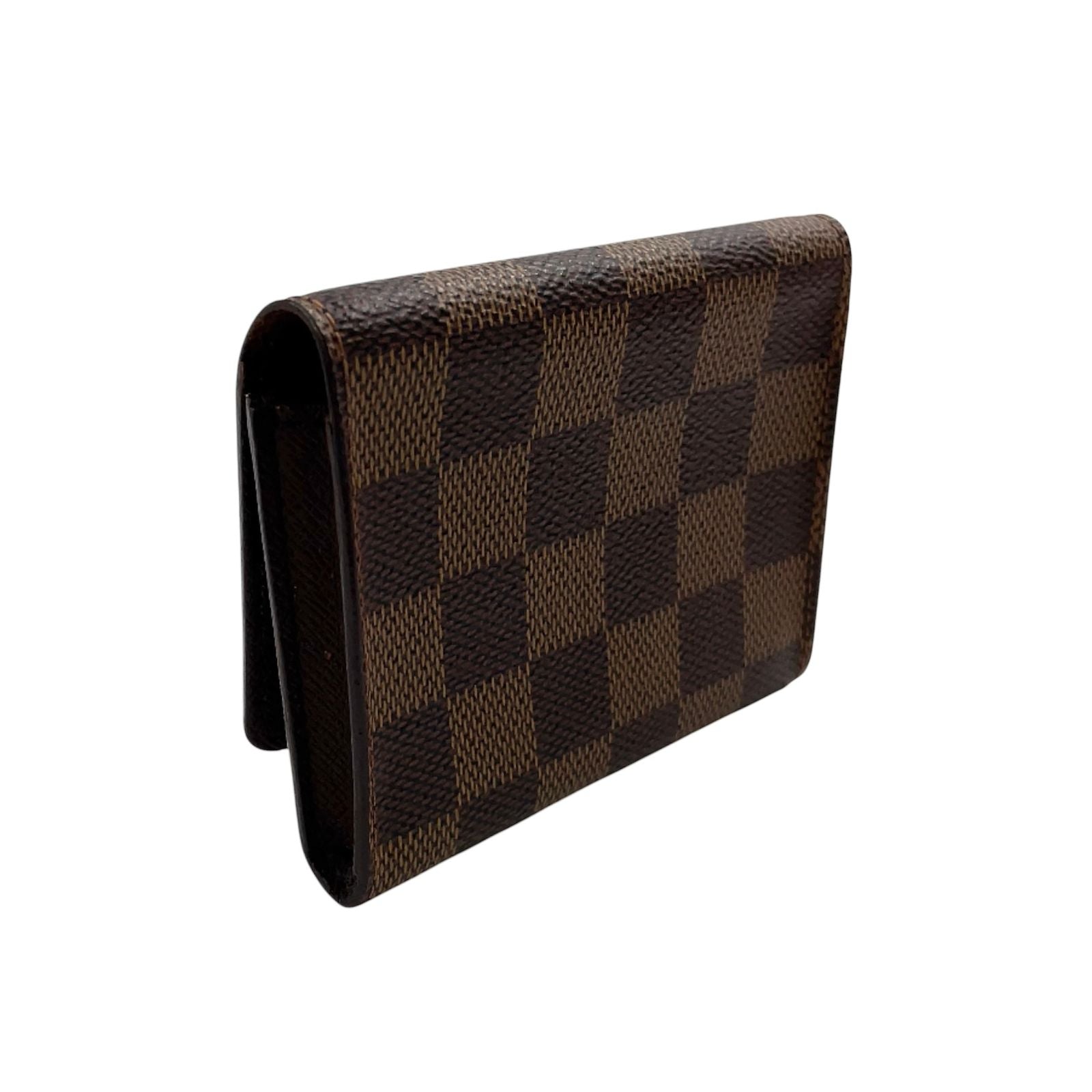 Louis Vuitton Business Card Holder Damier Ebene Leather Brown Case — view 2