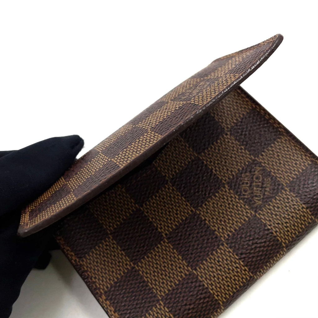 Louis Vuitton Business Card Holder Damier Ebene Leather Brown Case — view 8