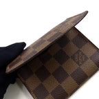 Louis Vuitton Business Card Holder Damier Ebene Leather Brown Case — view 8