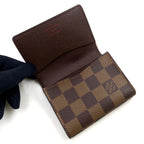Louis Vuitton Business Card Holder Damier Ebene Leather Brown Case — view 3