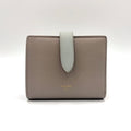 Celine Strap Wallet Leather Gray Bifold Gold