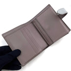Celine Strap Wallet Leather Gray Bifold Gold — view 3