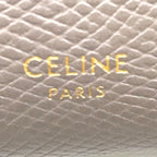 Celine Strap Wallet Leather Gray Bifold Gold — view 4