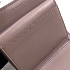 Celine Strap Wallet Leather Gray Bifold Gold — view 8