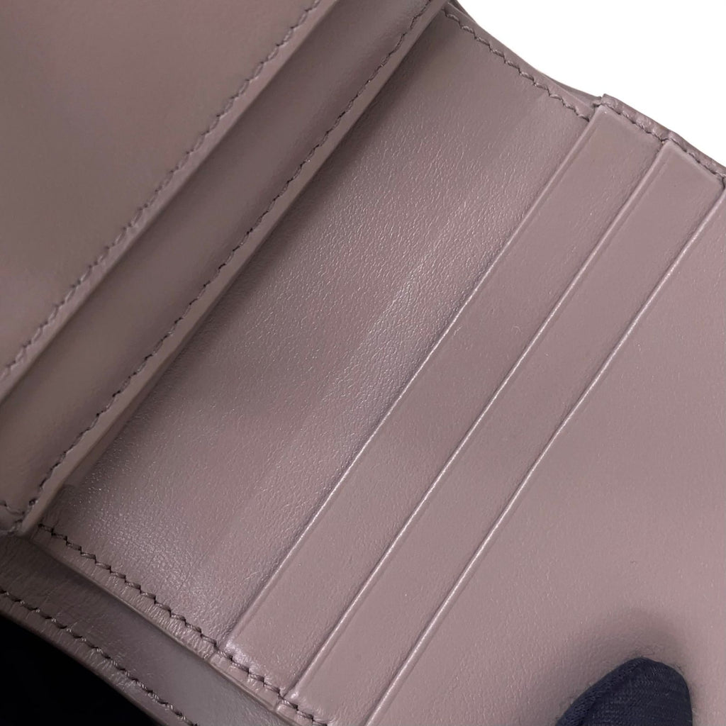 Celine Strap Wallet Leather Gray Bifold Gold — view 9