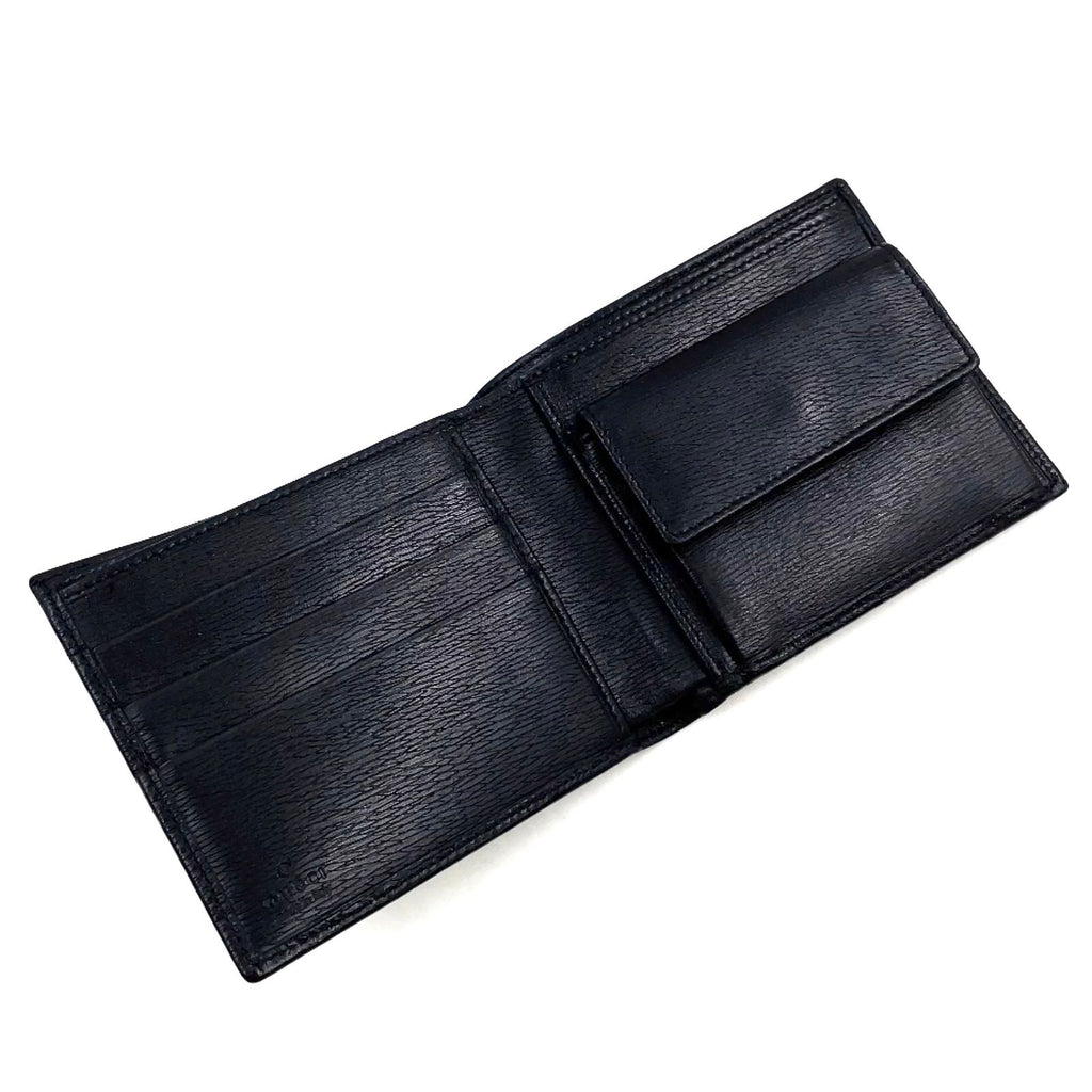 Gucci Bifold Leather Black Wallet Silver — view 3