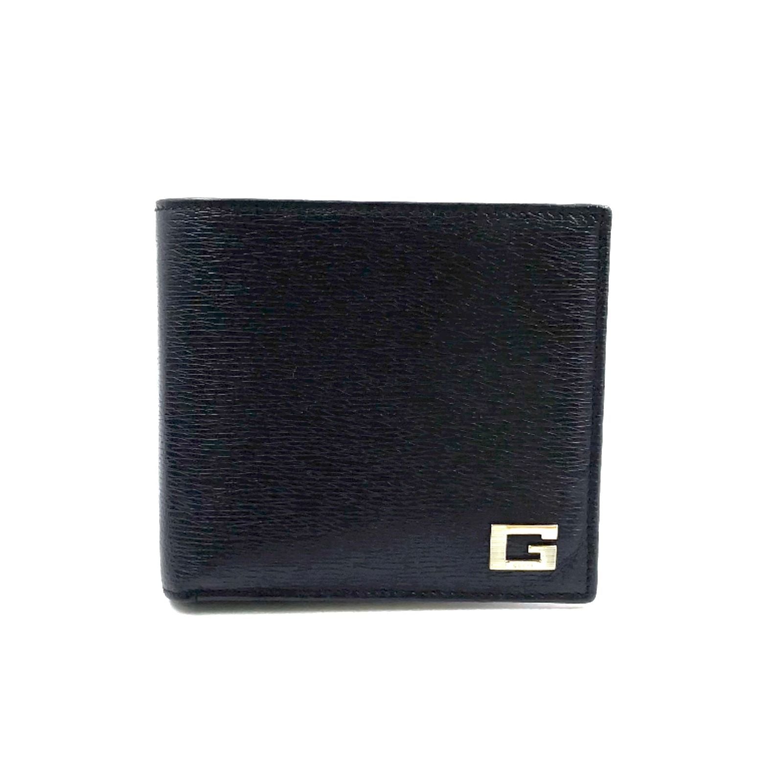 Gucci Bifold Leather Black Wallet Silver