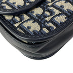 Dior Shoulder Bag 30 Montaigne Oblique Dark Navy Ivory Black — view 6