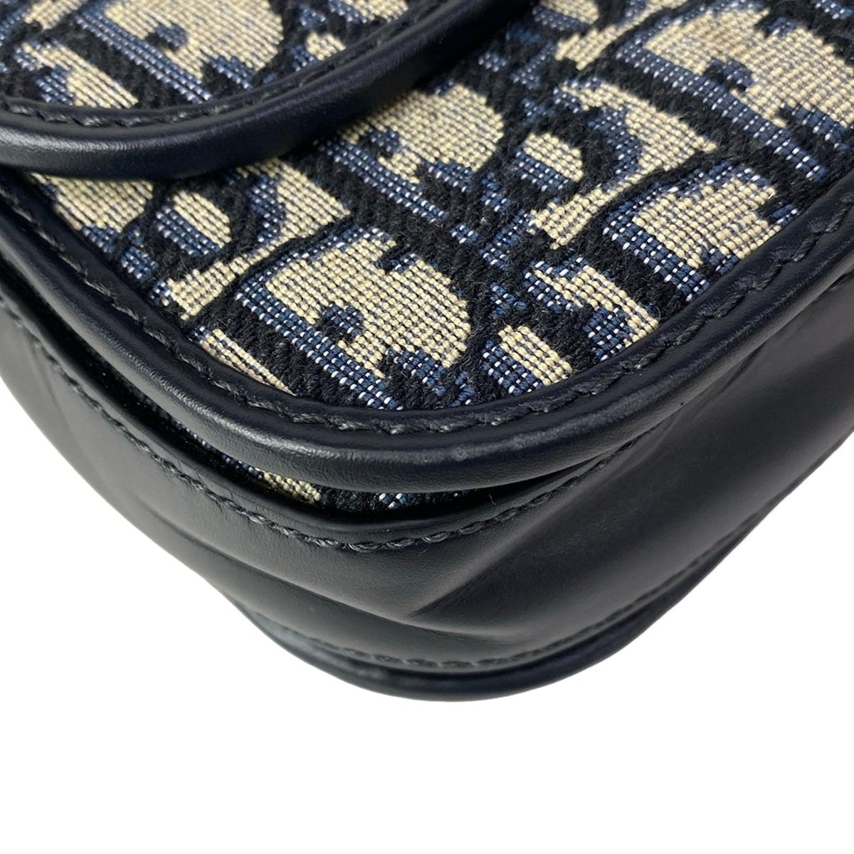 Dior Shoulder Bag 30 Montaigne Oblique Dark Navy Ivory Black — view 6