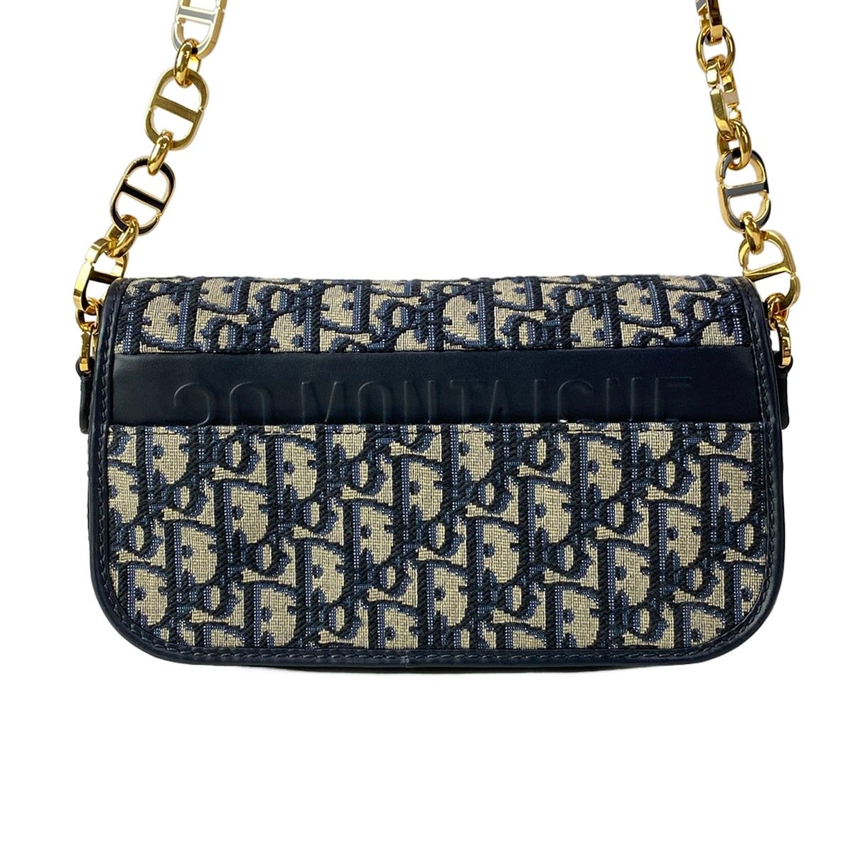 Dior Shoulder Bag 30 Montaigne Oblique Dark Navy Ivory Black — view 3