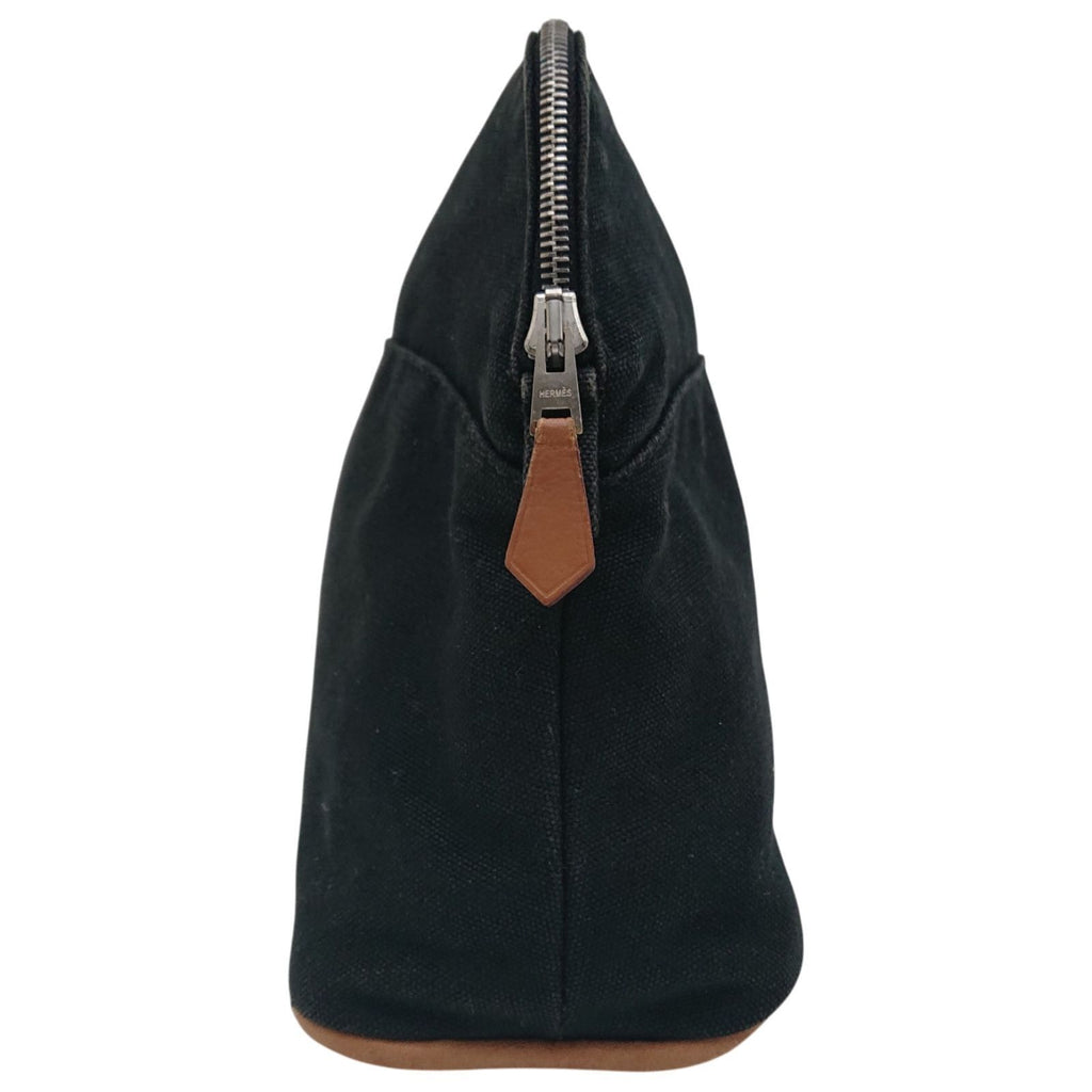 Hermes Bolide Pouch Mmh Logo Leather Black — view 4