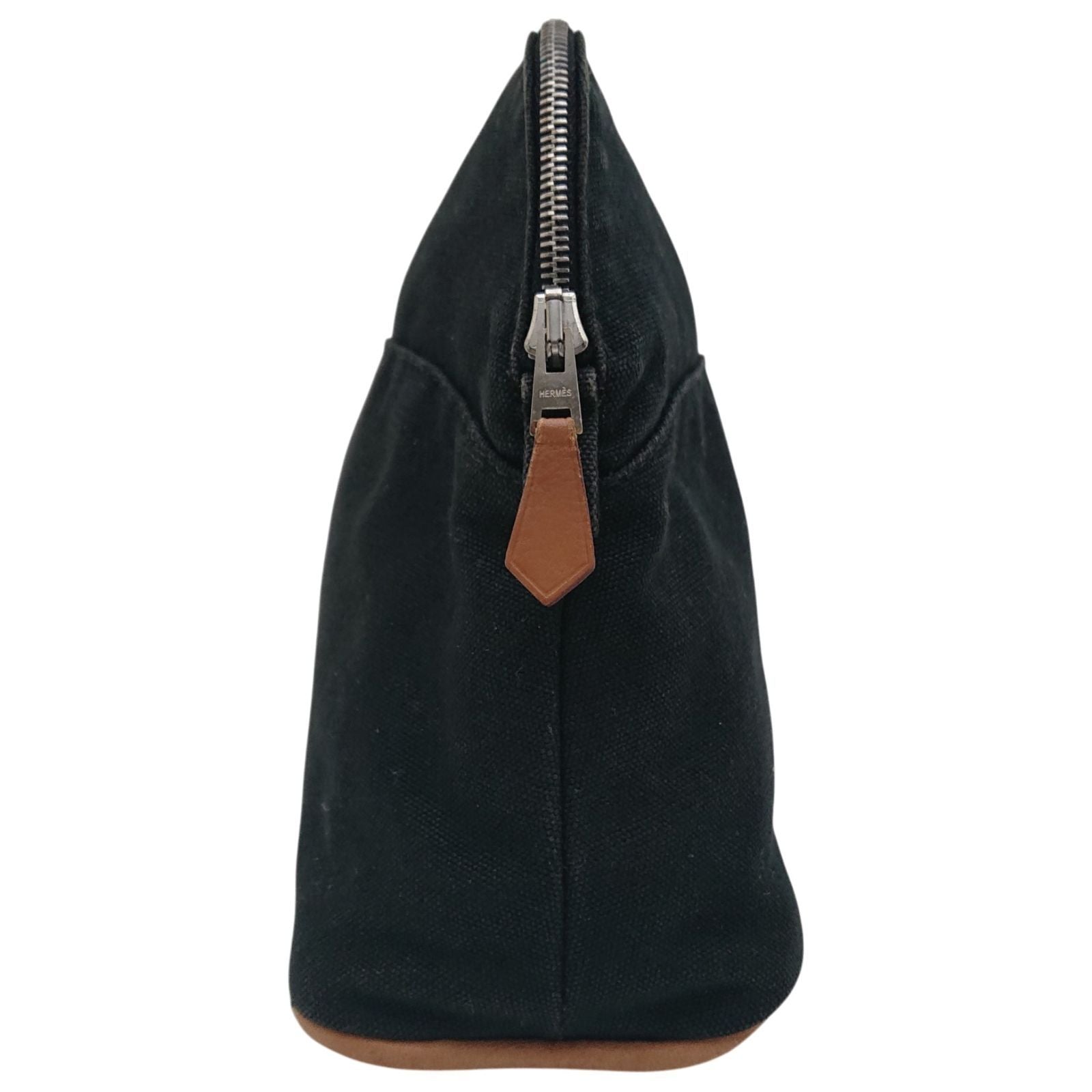 Hermes Bolide Pouch Mmh Logo Leather Black — view 4