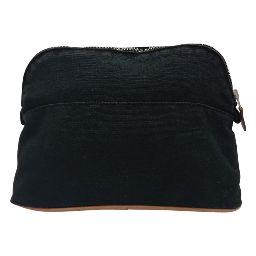 Hermes Bolide Pouch Mmh Logo Leather Black — view 3