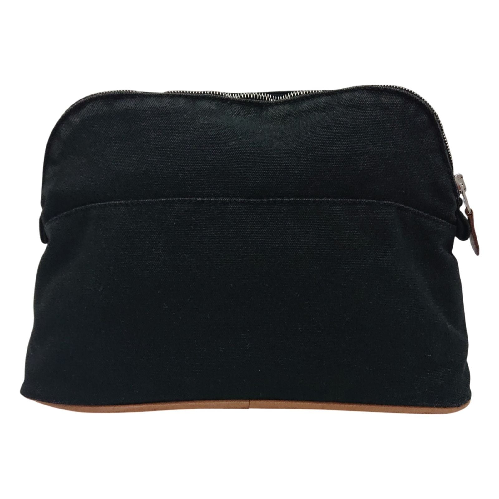 Hermes Bolide Pouch Mmh Logo Leather Black — view 3