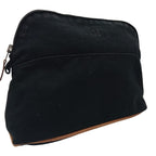 Hermes Bolide Pouch Mmh Logo Leather Black