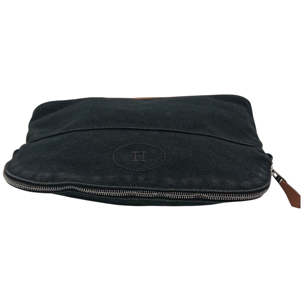 Hermes Bolide Pouch Mmh Logo Leather Black — view 6