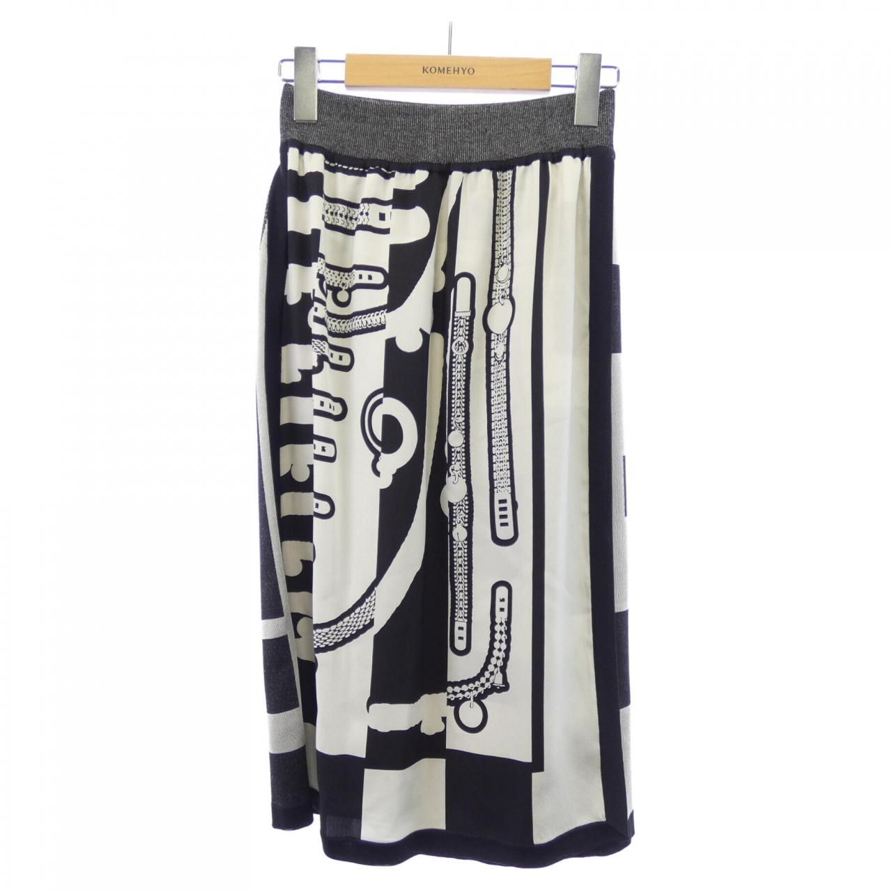 Hermes Tresor de Medor Rayure Twill Lane Skirt