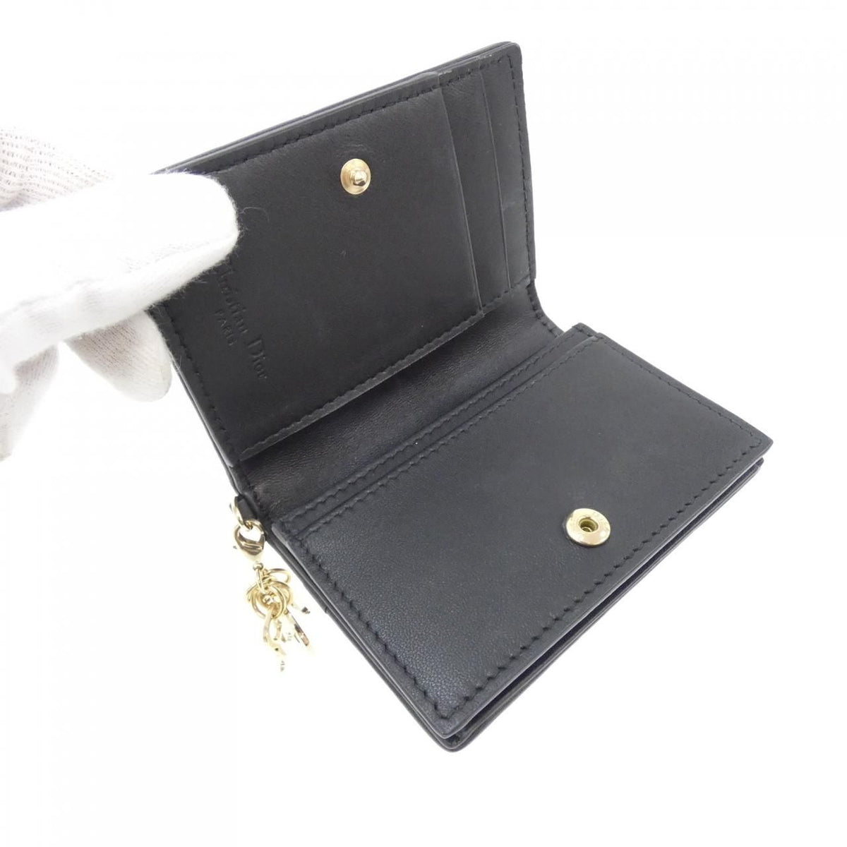 Dior Lady Dior Blue Card Holder Case — view 4