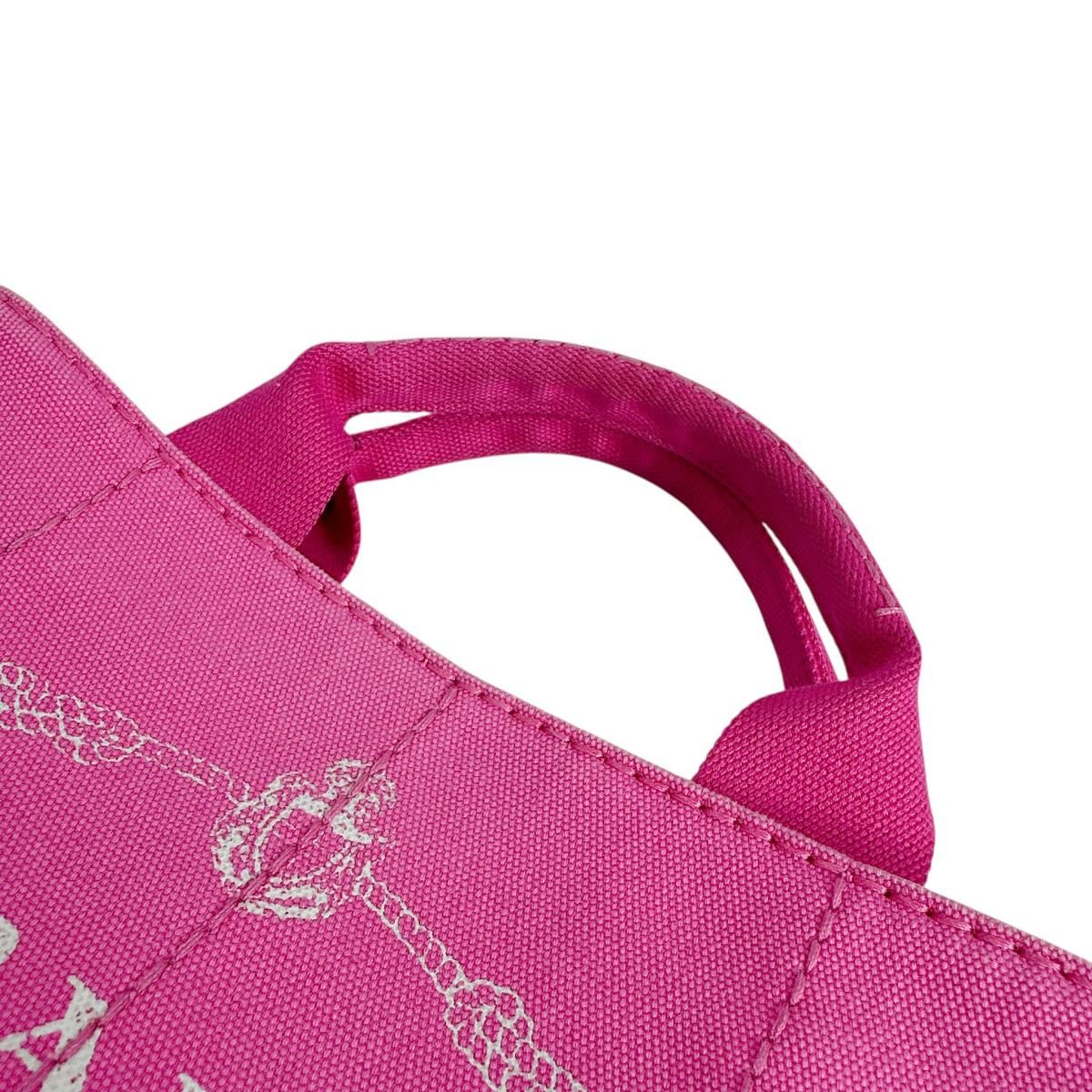 Prada Canvas Tote Canapa Pink — view 9
