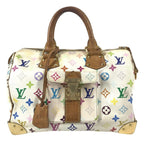 Louis Vuitton Handbag Speedy 30 Monogram Multicolor Canvas Blanc White