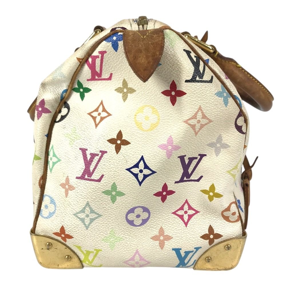 Louis Vuitton Handbag Speedy 30 Monogram Multicolor Canvas Blanc White — view 4