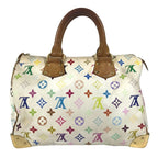 Louis Vuitton Handbag Speedy 30 Monogram Multicolor Canvas Blanc White — view 2