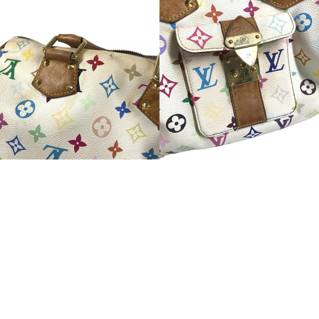 Louis Vuitton Handbag Speedy 30 Monogram Multicolor Canvas Blanc White — view 9