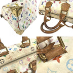 Louis Vuitton Handbag Speedy 30 Monogram Multicolor Canvas Blanc White — view 7