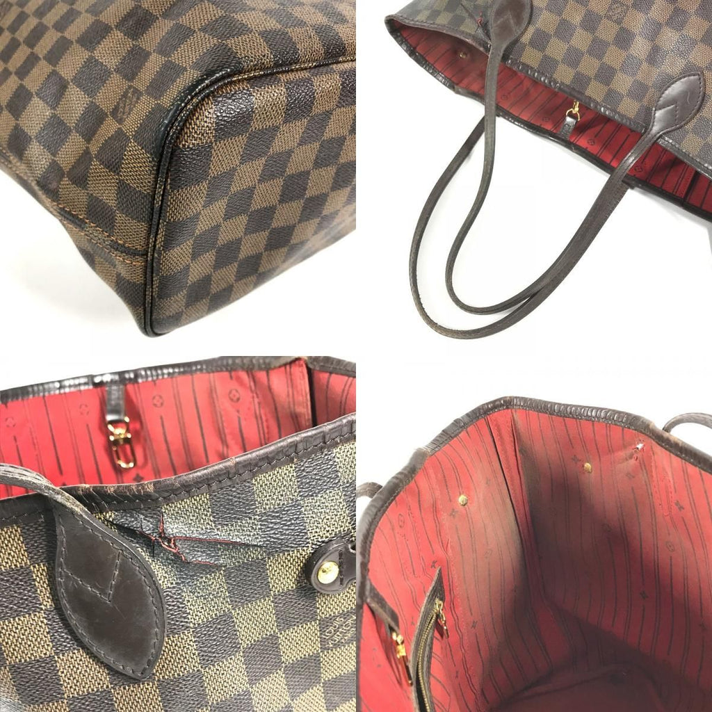 Louis Vuitton Tote Neverfull MM Damier Canvas Ebene Brown — view 7