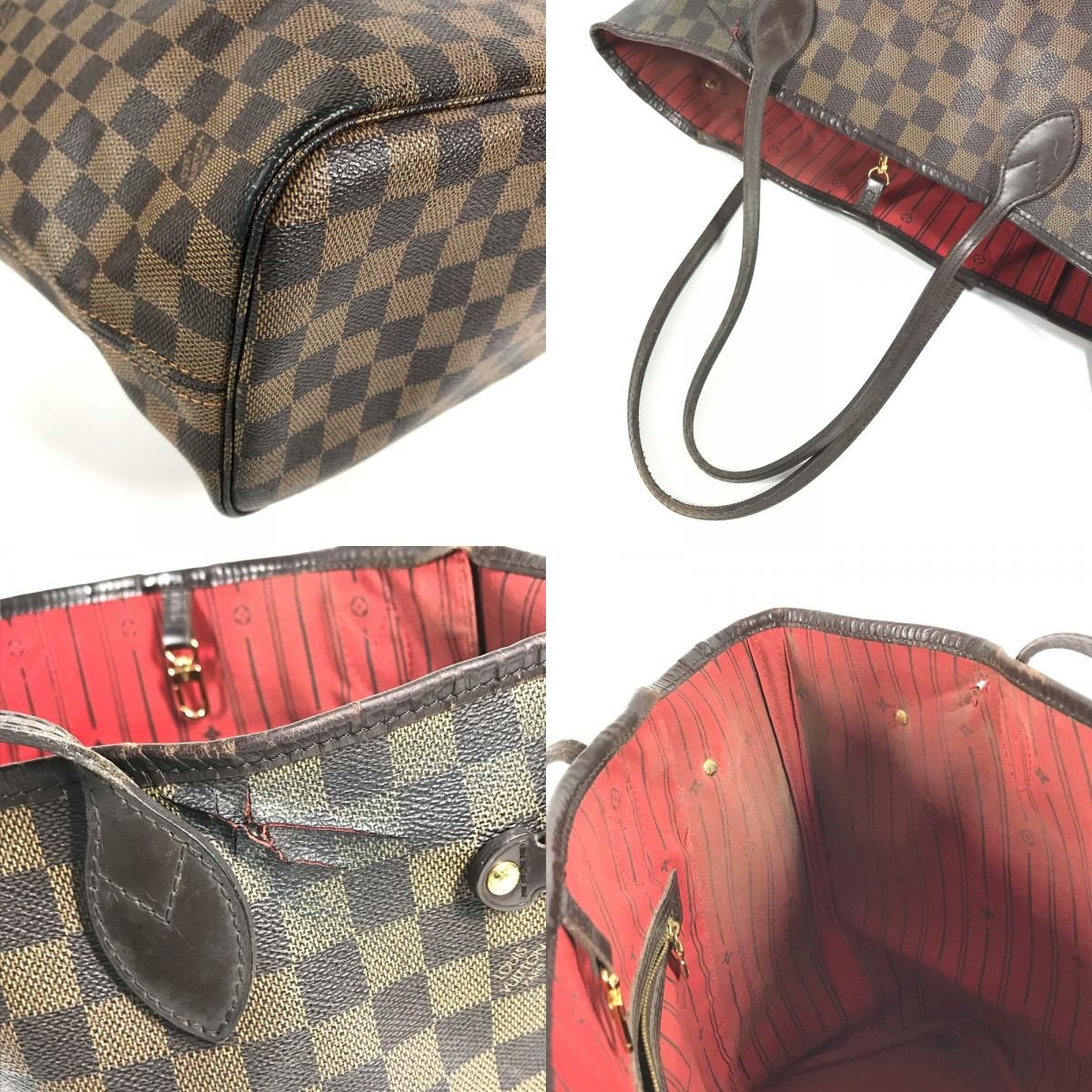 Louis Vuitton Tote Neverfull MM Damier Canvas Ebene Brown — view 7
