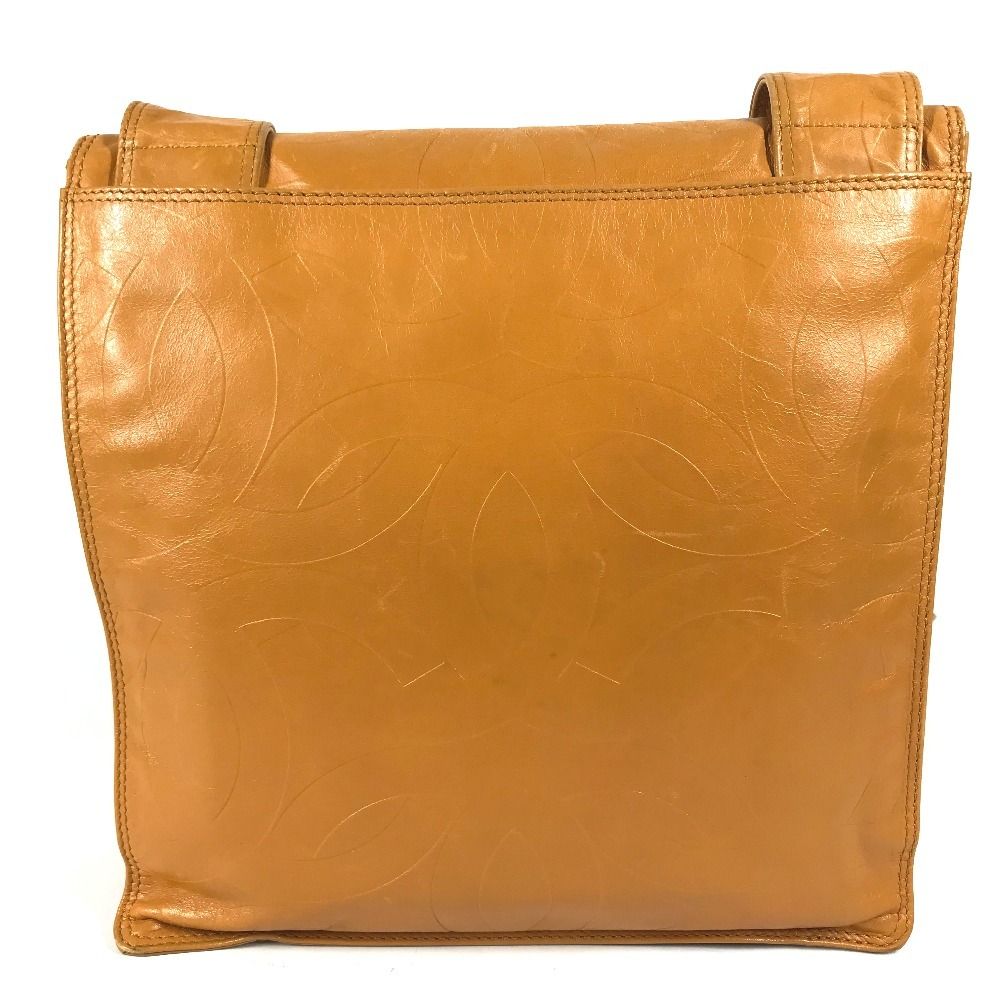Chanel Shoulder Bag CC Logo All Over Pattern Leather Orange — view 2