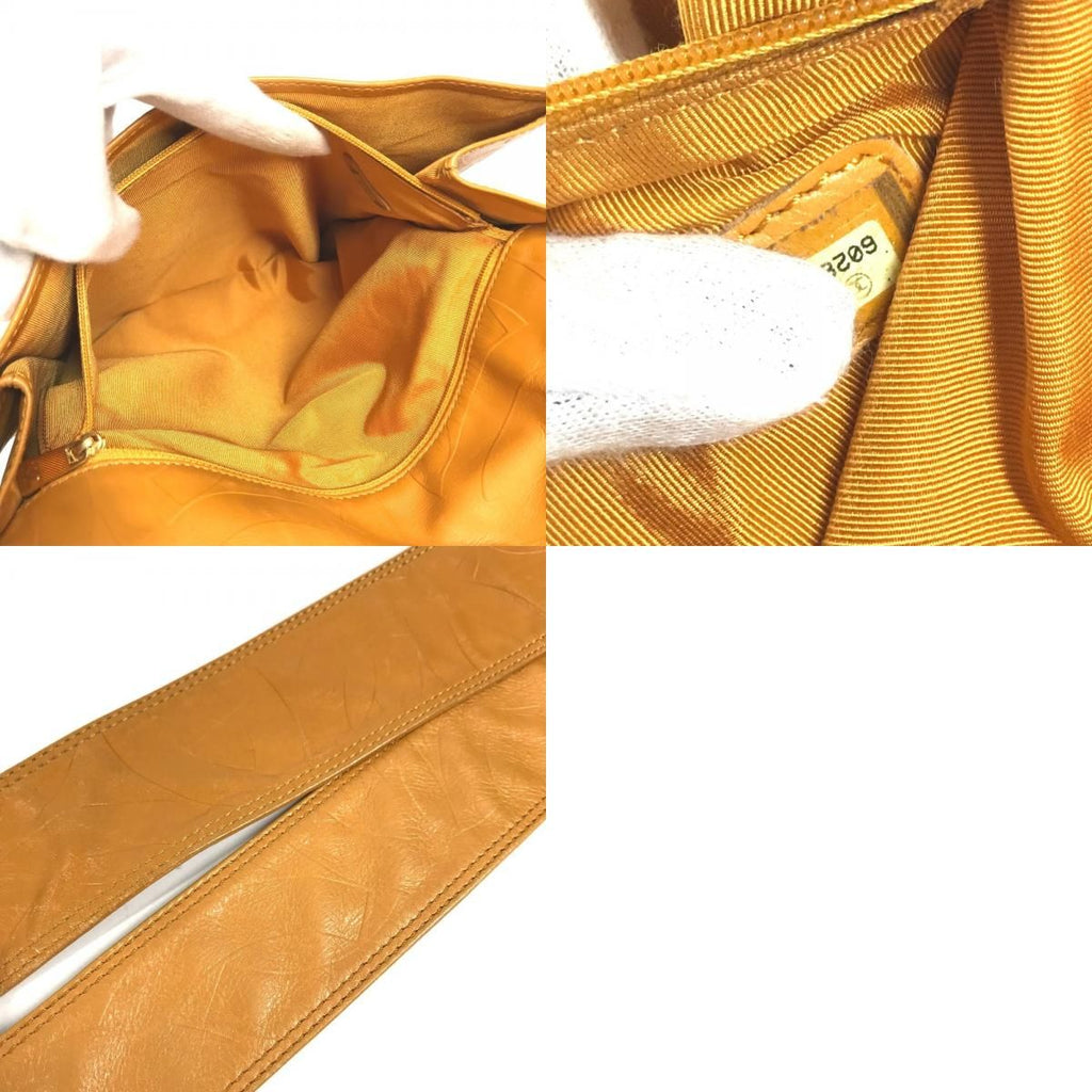 Chanel Shoulder Bag CC Logo All Over Pattern Leather Orange — view 9