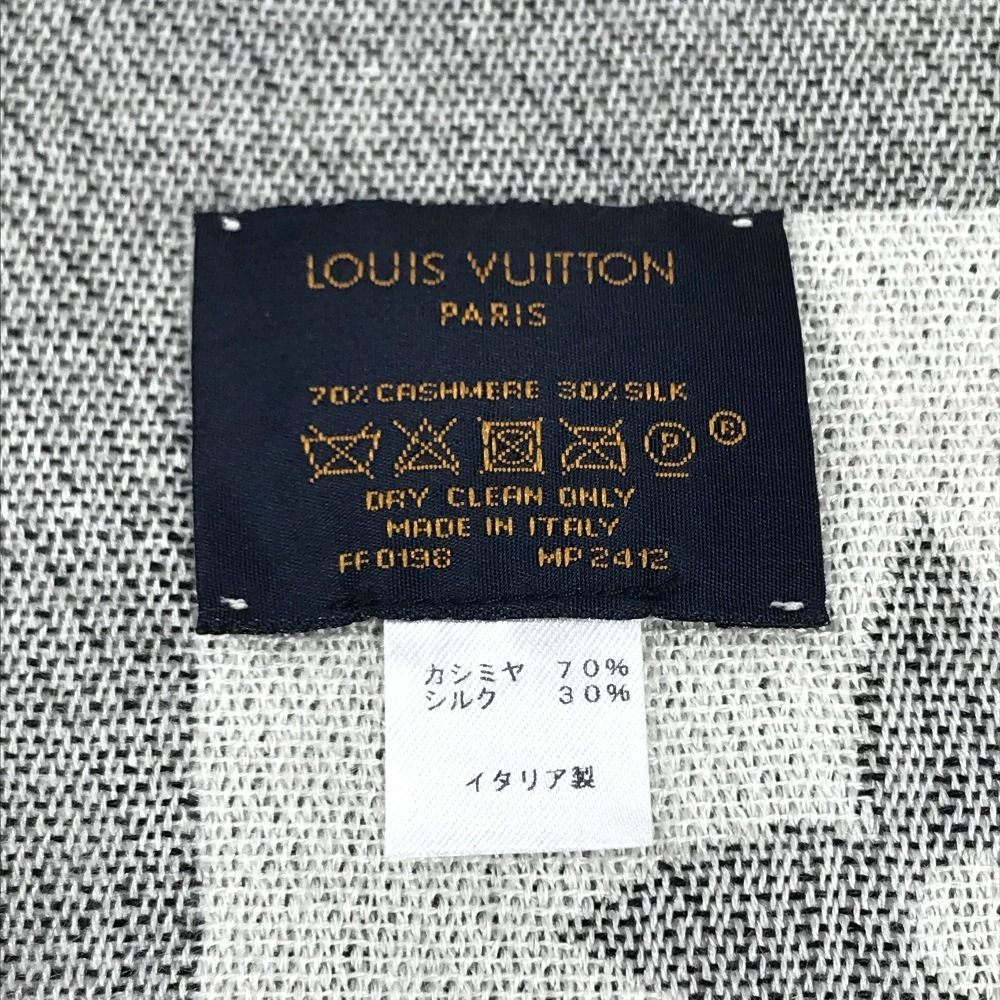 Louis Vuitton Shawl Logo Cashmere Gray Scarf — view 7