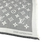 Louis Vuitton Shawl Logo Cashmere Gray Scarf — view 3