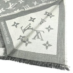 Louis Vuitton Shawl Logo Cashmere Gray Scarf — view 4