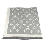 Louis Vuitton Shawl Logo Cashmere Gray Scarf — view 5