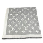 Louis Vuitton Shawl Logo Cashmere Gray Scarf — view 2